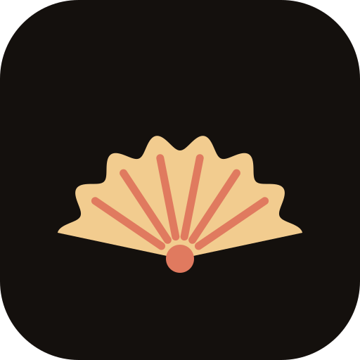 Repitamos — an amber scallop shell with terracotta grooves, the pilgrim's shell of the Camino, on a near-black ground